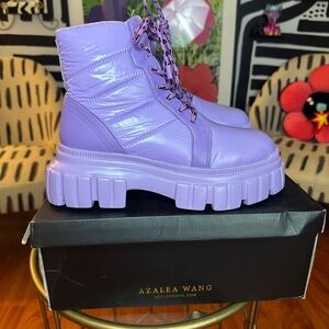 AZALEA WANG MERCEDES PURPLE BOOTS